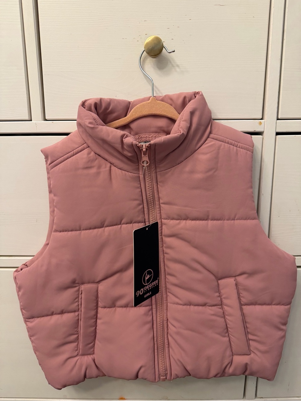 90 Degree By Reflex Girls' Rose Pink Puffer Vest